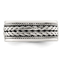 Sterling Silver Antiqued Rope Design Ring