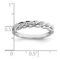 Sterling Silver RH Polished CZ Twisted Ring