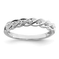 Sterling Silver RH Polished CZ Twisted Ring