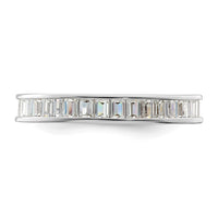 Sterling Silver Polished Rhodium-plated Channel Set CZ Band