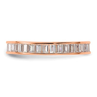 Sterling Silver Polished Rose Gold-plated Channel Set CZ Band