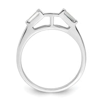 Sterling Silver Rhodium-plated CZ Two Piece Wedding Set Rings