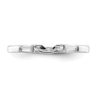 Sterling Silver Rhodium-plated CZ Two Piece Wedding Set Rings