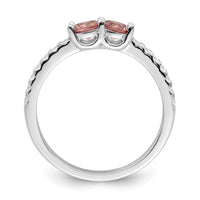 Sterling Silver Rhodium-plated Pink CZ Ring