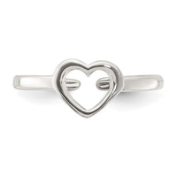 Sterling Silver Polished Heart Toe Ring