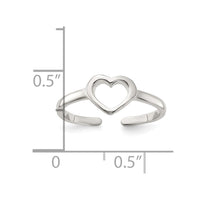 Sterling Silver Polished Heart Toe Ring