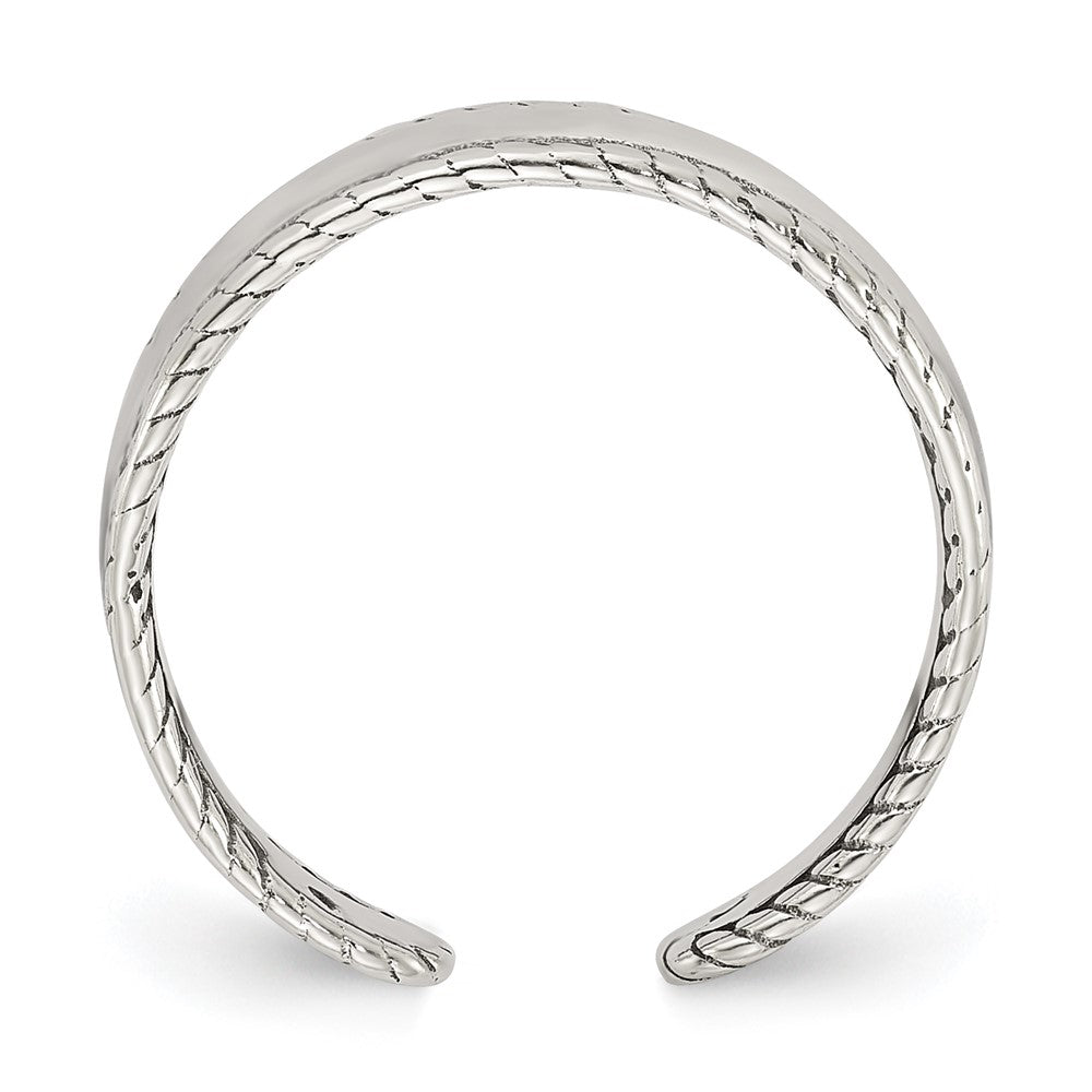 Sterling Silver Polished and Antiqued Set of 2 Toe Rings