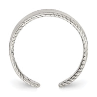 Sterling Silver Polished and Antiqued Set of 2 Toe Rings