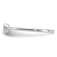 Sterling Silver Rhodium-plated CZ Heart Ring