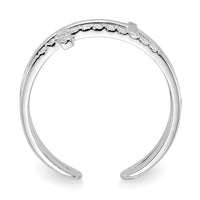 Sterling Silver E-coated CZ Cross Open Back Ring