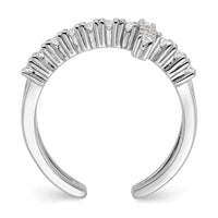 True Fire Sterling Silver Rhodium-plated Double Cross CZ Open Back Ring