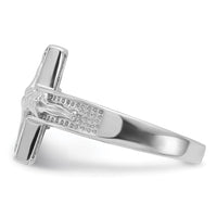 Sterling Silver Rhodium-plated INRI Crucifix Ring