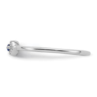 Sterling Silver Rhodium-plated Blue and Clear CZ Evil Eye Ring