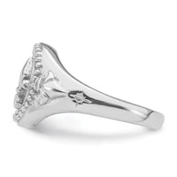 Sterling Silver Rhodium-plated Fleur de Lis Ring