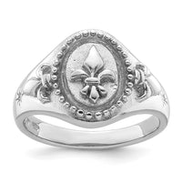 Sterling Silver Rhodium-plated Fleur de Lis Ring
