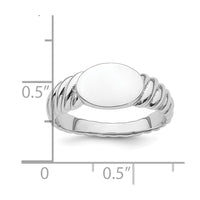 Sterling Silver Rhodium-plated Polished Twist Signet Ring