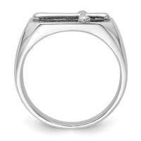 Sterling Silver Rhodium-plated Polished Cross Ring