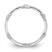 Sterling Silver Rhodium-plated Knot Ring