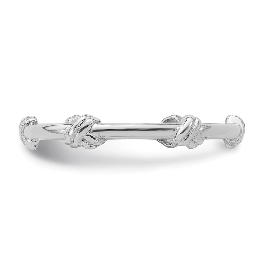 Sterling Silver Rhodium-plated Knot Ring