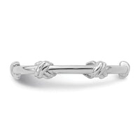 Sterling Silver Rhodium-plated Knot Ring