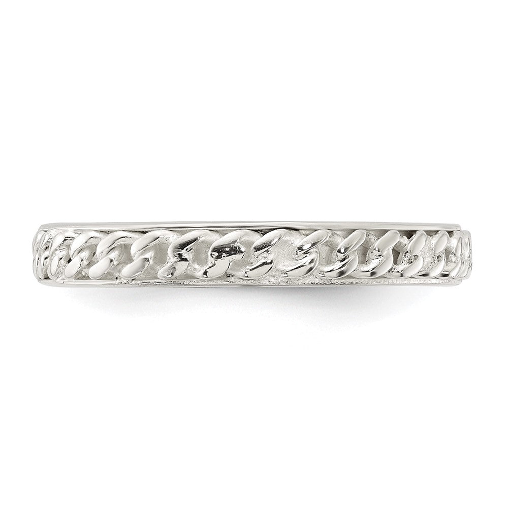 Sterling Silver Chain Inlay Design 3mm Band