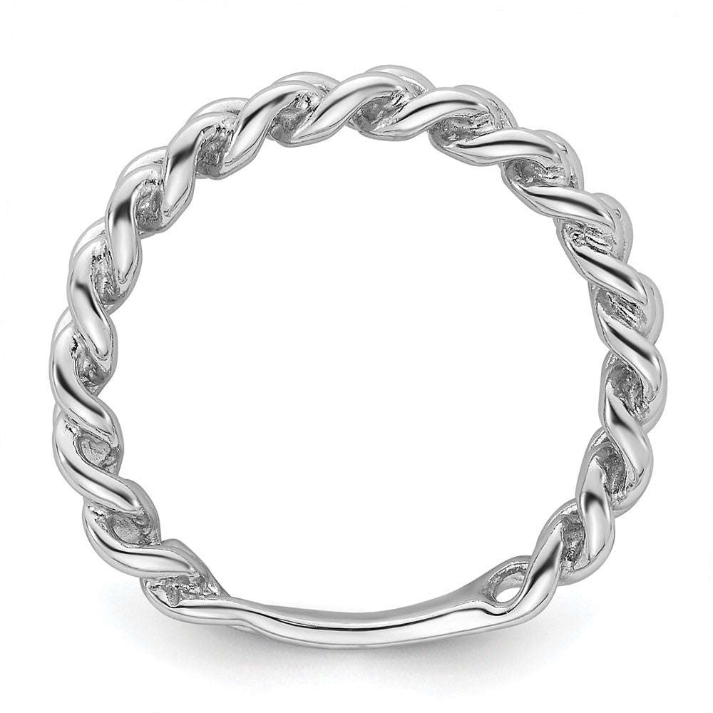 Sterling Silver Rhodium-plated Polished Chain Link Ring