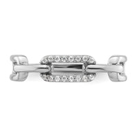 Sterling Silver Rhodium-plated CZ Link Ring