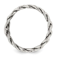 Sterling Silver Oxidize and Polished 6mm Braided Band