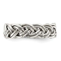 Sterling Silver Oxidize and Polished 6mm Braided Band