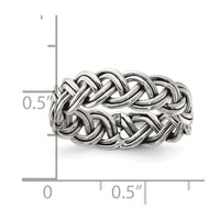 Sterling Silver Oxidize and Polished 6mm Braided Band