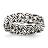 Sterling Silver Oxidize and Polished 6mm Braided Band