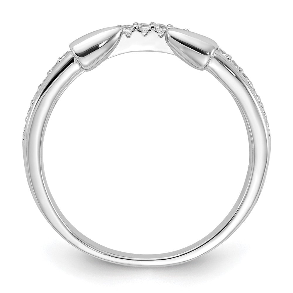 Sterling Silver Rhodium-plated CZ with Open Arrow Band