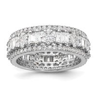 Sterling Silver Rhodium-plated CZ Eternity Band