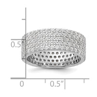 Sterling Silver Rhodium-plated 6mm CZ Eternity Band