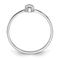 Sterling Silver Rhodium-plated Pear Shaped CZ Ring
