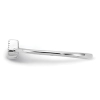 Sterling Silver Rhodium-plated Pear Shaped CZ Ring