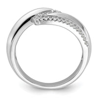 Pure Fire Sterling Silver Rhodium-plated Fancy CZ Ring