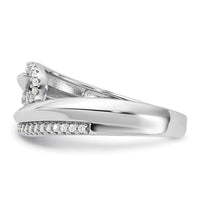Pure Fire Sterling Silver Rhodium-plated Fancy CZ Ring