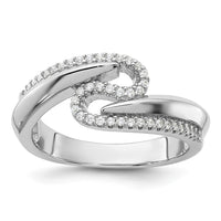 Pure Fire Sterling Silver Rhodium-plated Fancy CZ Ring