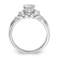 Sterling Silver Rhodium-plated Polished CZ Engagement Ring and Band Set