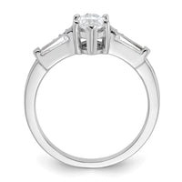 Pure Fire Sterling Silver Rhod-plated Fancy Marquise CZ Ring
