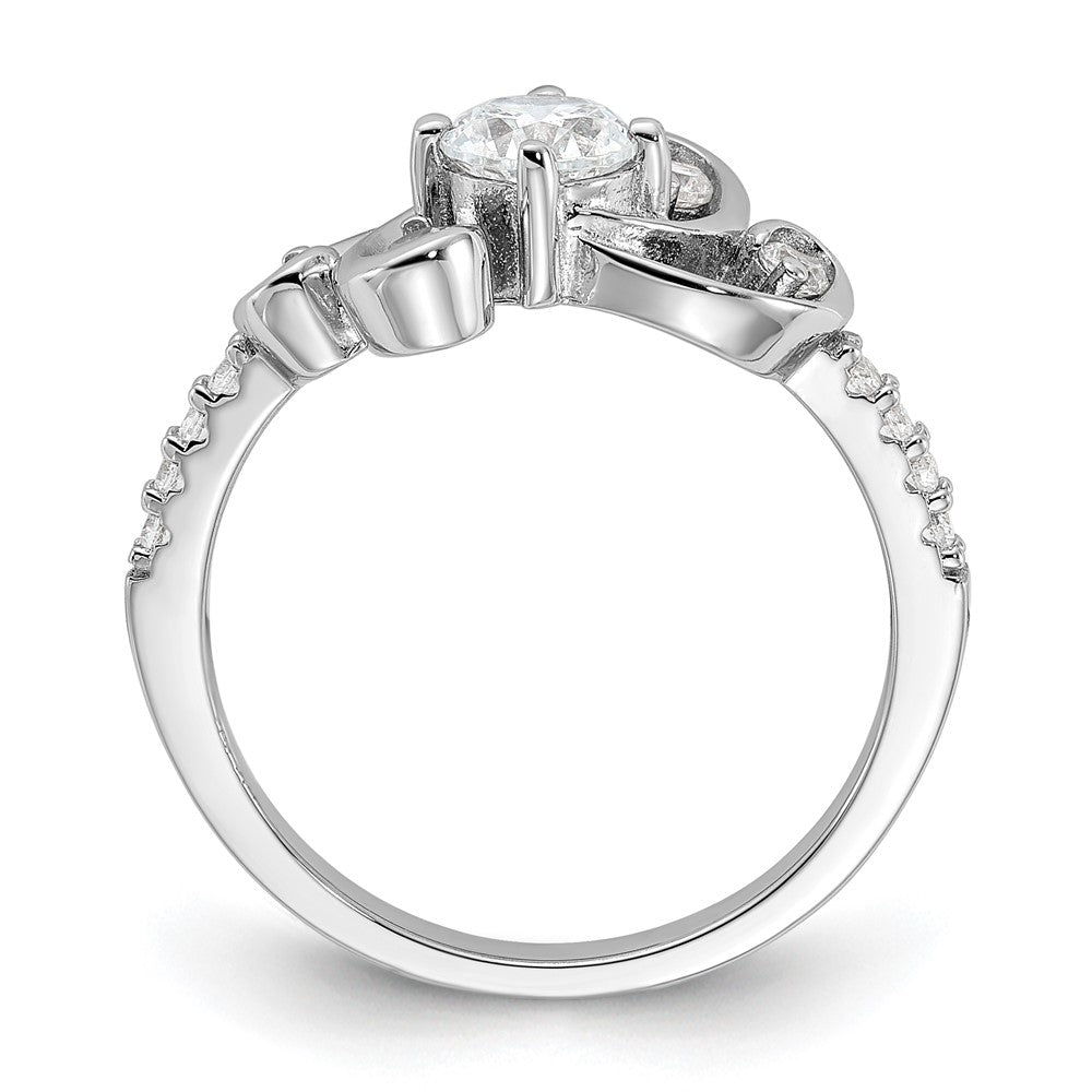 Pure Fire Sterling Silver Rhod-plated Fancy CZ Ring