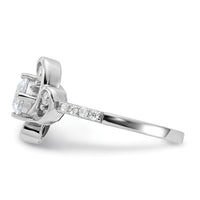 Pure Fire Sterling Silver Rhod-plated Fancy CZ Ring