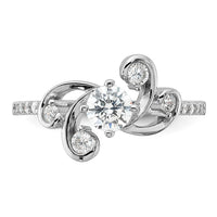 Pure Fire Sterling Silver Rhod-plated Fancy CZ Ring