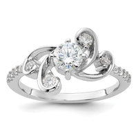 Pure Fire Sterling Silver Rhod-plated Fancy CZ Ring
