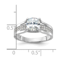 Sterling Silver Rhodium-plated CZ Ring