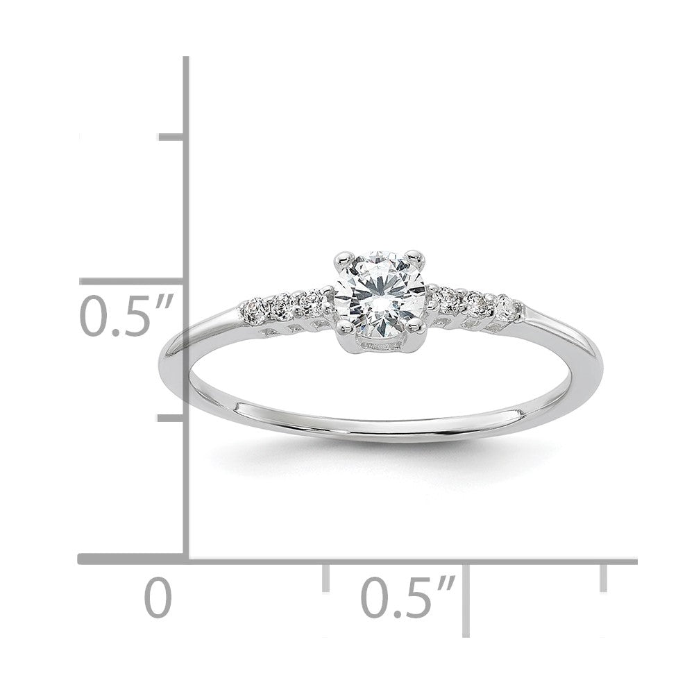 Sterling Silver E-coated CZ Ring