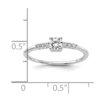 Sterling Silver E-coated CZ Ring