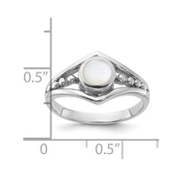 Sterling Silver Rhodium-Plated Polished Mother of Pearl Ring