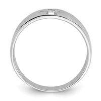 Sterling Silver Rhodium-plated Polished Cut-out Cross Ring